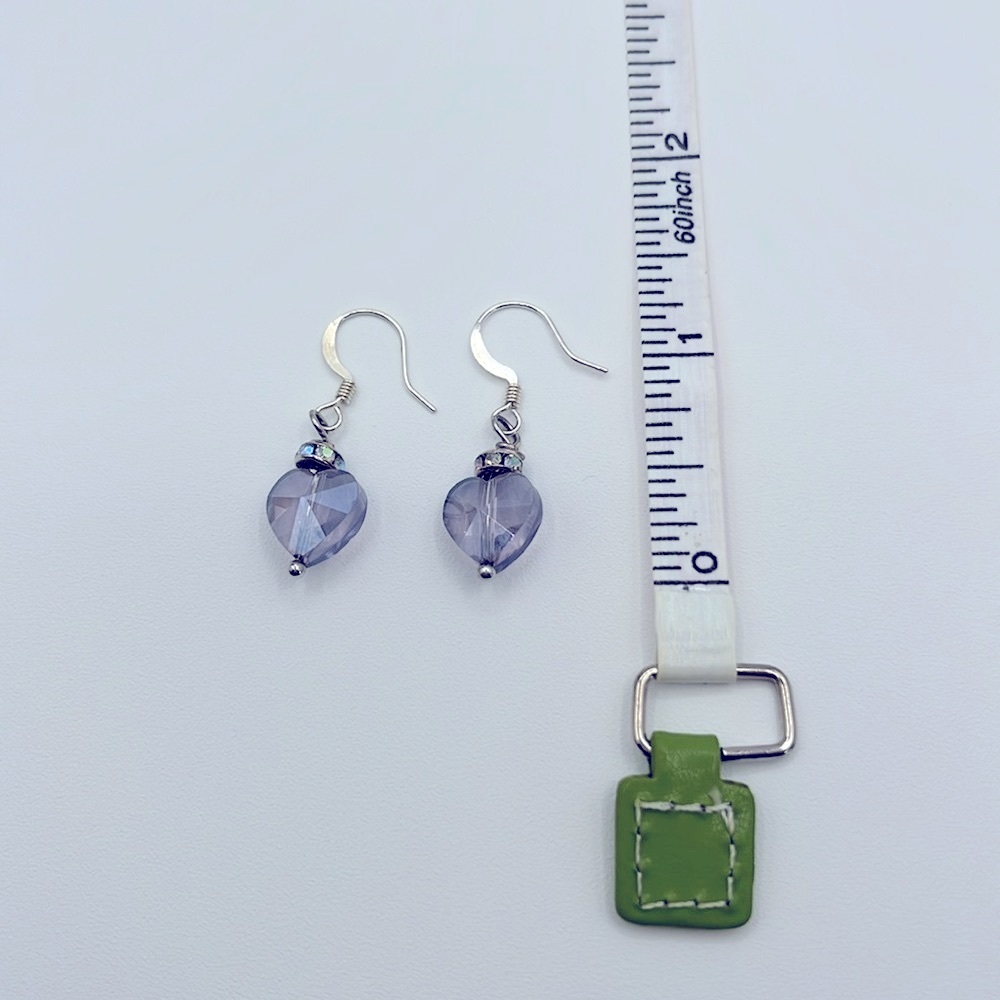 Amethyst Crystal Mini Heart Earrings
